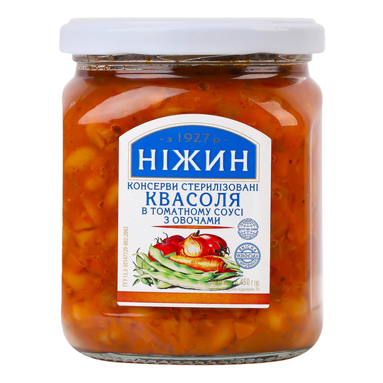 Квасоля в том. соусі з овоч. Ніжин 450г