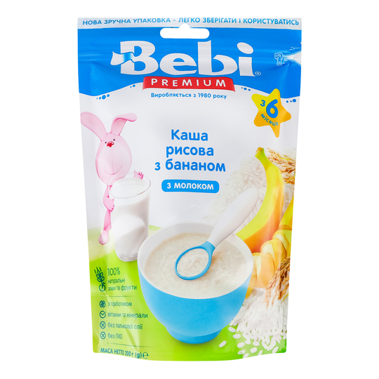 Каша Рис.бан.мол.з 6м.Bebi Premium 200г