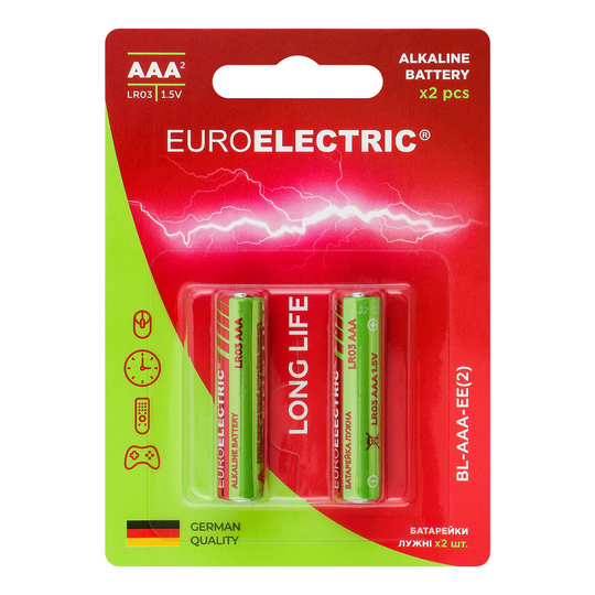 Батарейка Euroelectric, AAALR03,1,5V,2шт