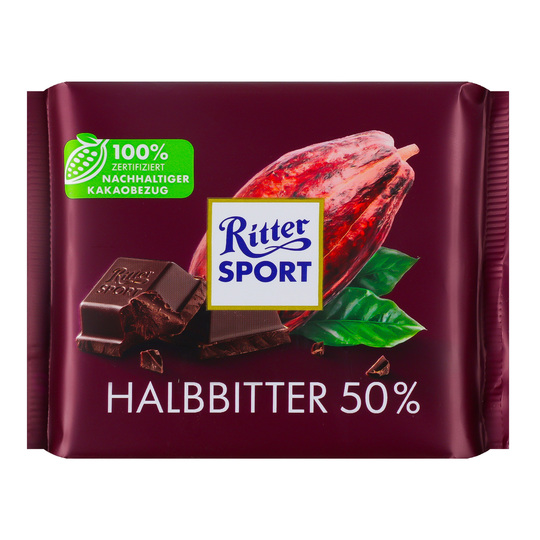 Шоколад гіркий 50% Ritter Sport 100г