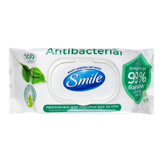 Серветка волога антибакт.SMILE 100шт