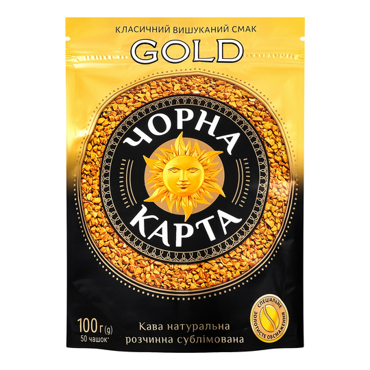 Кава розчинна Чорна Карта Gold 100г