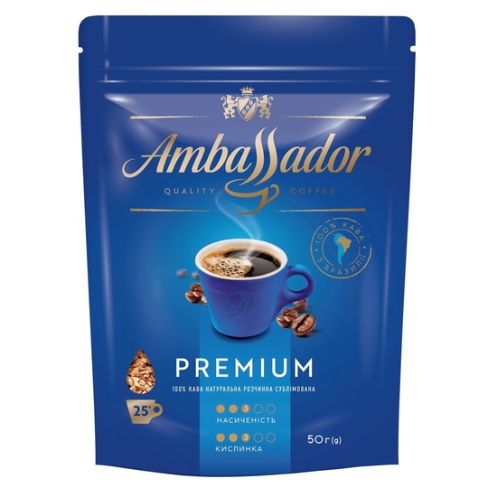 Кава розчинна Ambassador Premium 50г