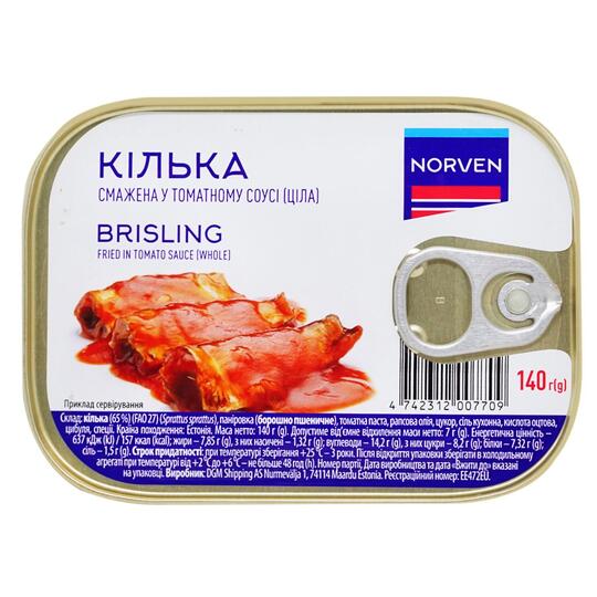 Кілька смаж. Norven у томатн. соусі 140г