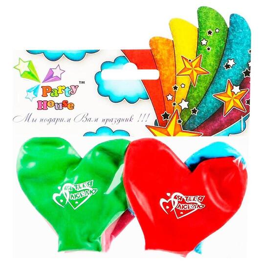 Кульки Серце Party House з малюнком 4шт