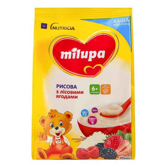 Каша рис.мол.ліс.ягодами Milupa 210г