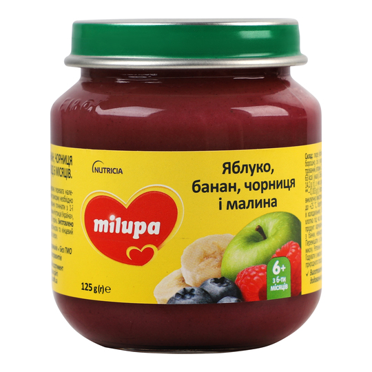 Пюре фр.з 6міс Яб.Бан.Чор. Milupa 125г