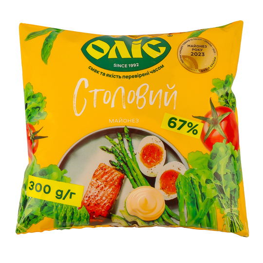 Майонез Столовий Оліс 67% ф/п 300г