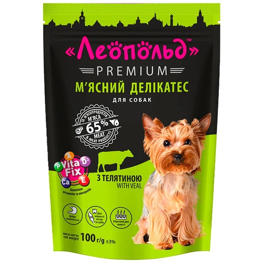 Корм д/соб.пауч Leopold Pr.М.д.тел. 100г