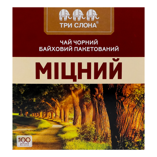 Чай чорний Три слона МіцнийДСТУ 100*1,5г