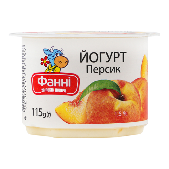 Йогурт Фанні 1,5% з нап.персик 115г