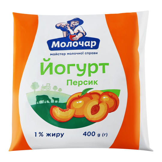 Йогурт Молочар 1% Персик п/е 400г