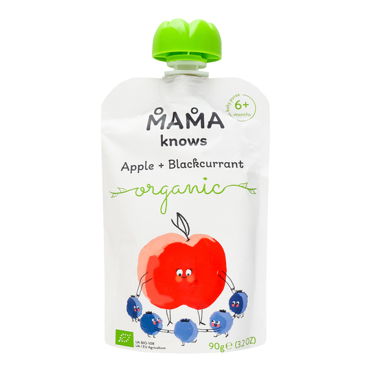 Пюре ябл.чор.смородина Mama knows 90г