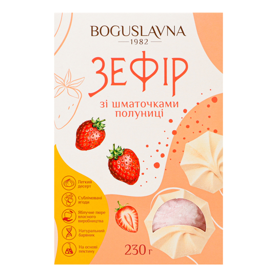 Зефір зі шмат.полуниці Богуславна 230г