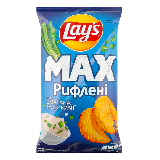 Чипси картоп.рифл.смет.цибул.Lay's 120г