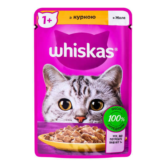 Корм д/кот. пауч Whiskas курка в желе85г