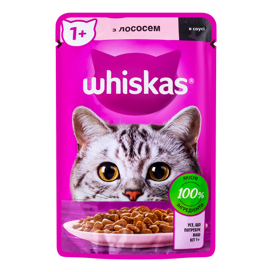 Корм д/кот. пауч Whiskas лос. в соусі85г