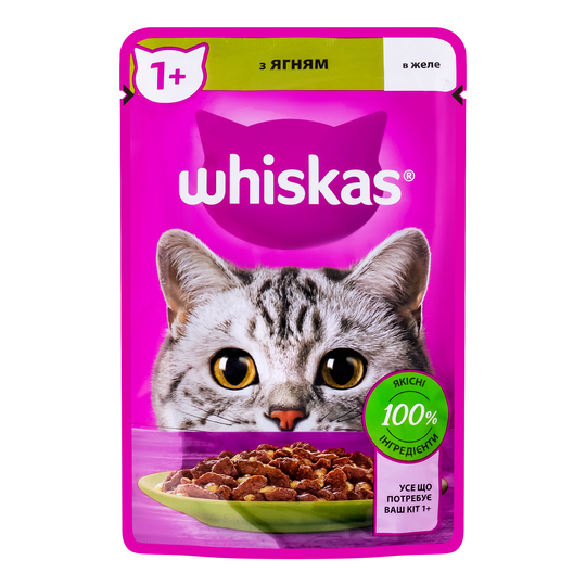 Корм д/кот. пауч Whiskas ягня в желе 85г