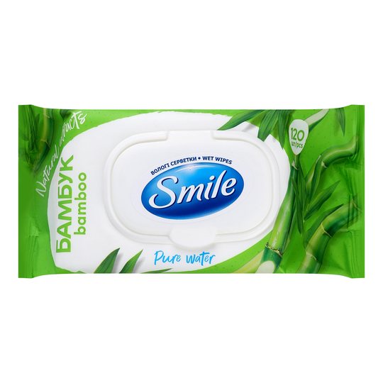 Серветка волога бамбук SMILE 120шт