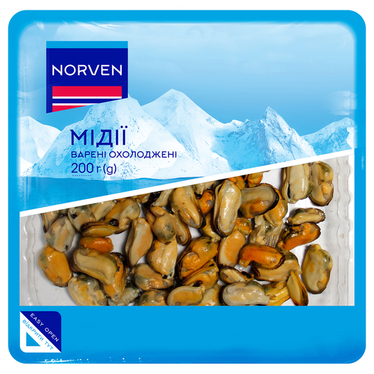 Мідії варені охол.Norven 200г
