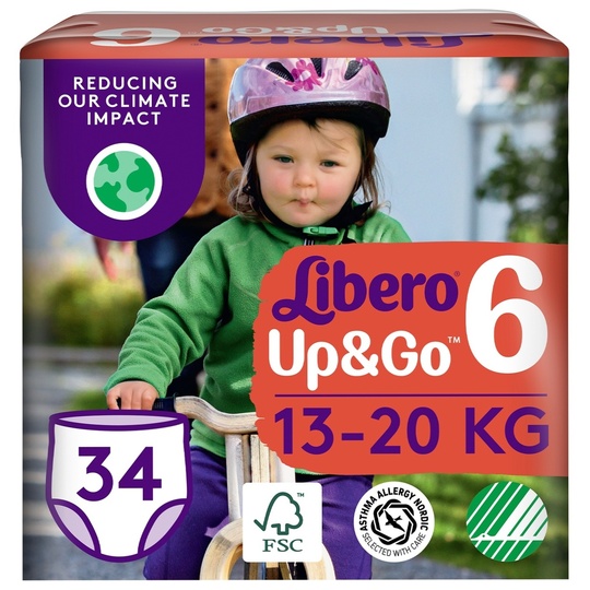 Підгузки дитячі Libero Up&Go 6 34шт