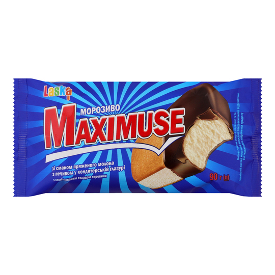 Морозиво Maximuse пряж.молоко-печиво 90г
