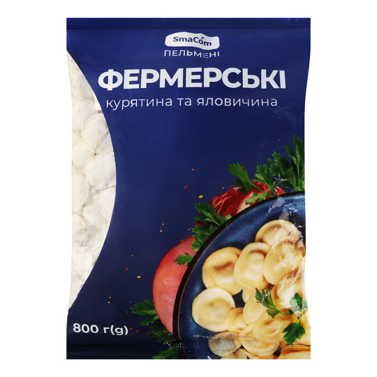 Пельмені Фермерські кур.-ял. Smacom 800г
