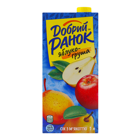 Сік Добрий Ранок яблуко, груша 1л т/п