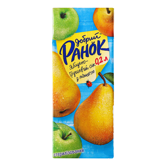 Сік Добрий Ранок яблуко, груша 0,2л т/п