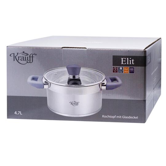 Кастрюля нерж.ст.(руч.бакел.)Krauff 4,7л