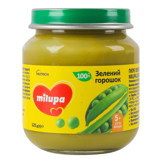 Пюре ов. зел.горошок Milupa банка 125г