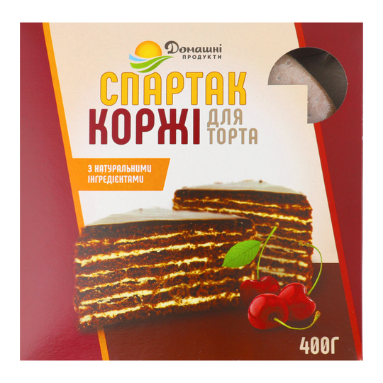 Коржі Спартак шоколадні 400г
