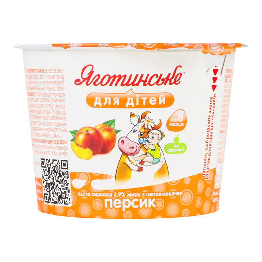 Паста сир.д/діт.3,9% Ягот/персик 90г