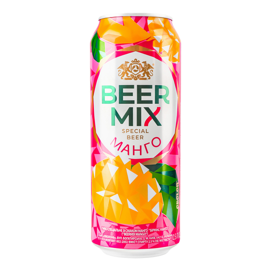 Пиво Beer Mix зі см.манго 2,5% 0,5л з/б