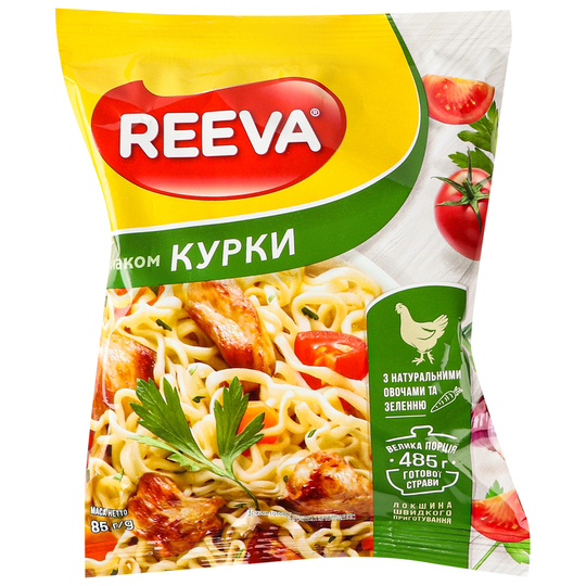 Локшина ш/п смак курки Reeva 85г