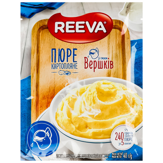Пюре картопляне вершки Reeva 40г