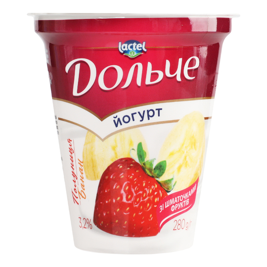 Йогурт 3,2% Дольче полуниця-банан 280г
