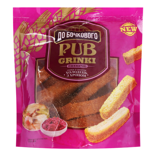 Грінки пшен.холод+хрін До бочкового 120г