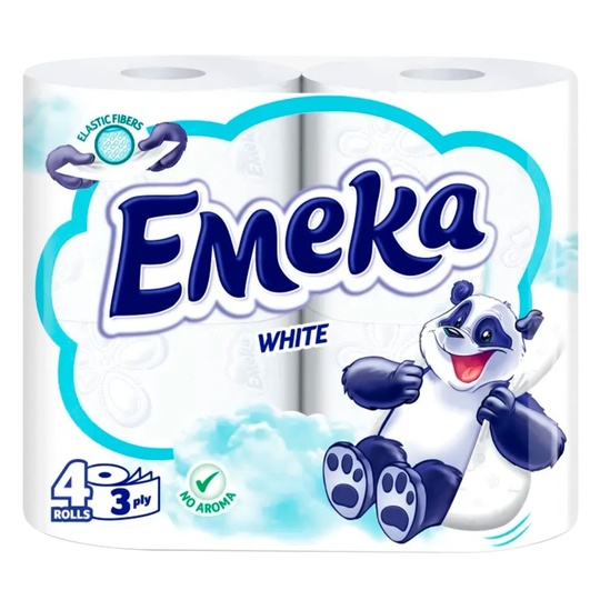 Папір туал. цел. 3ш. Emeka White 4шт