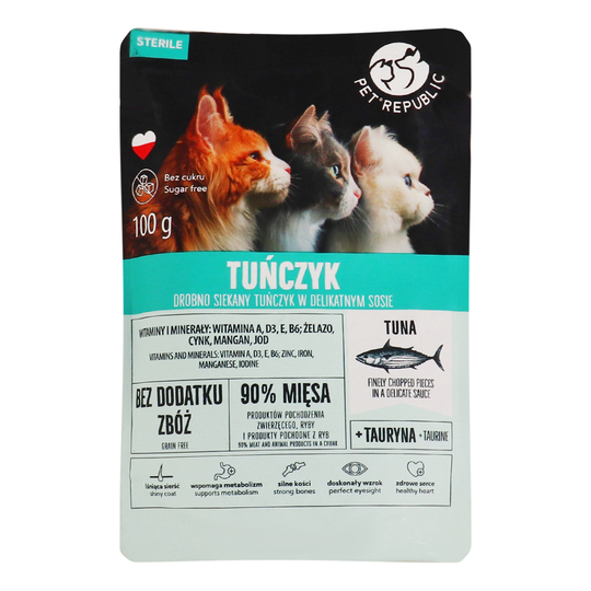 Корм д/кот.ст.пауч PetRepublic тун. 100г