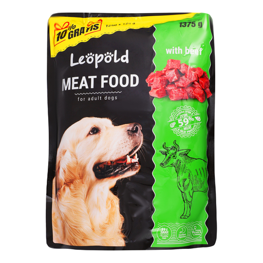 Корм д/собак пауч Leopold ялович. 1,25кг