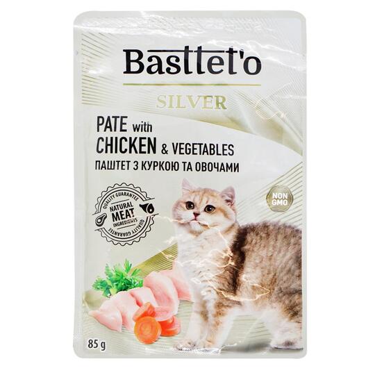 Корм д/кот.пауч Basstetto Паш.кур.ов85г