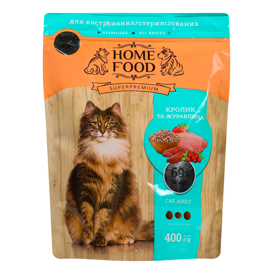 Корм д/кот.ст.сух. Home Food Кр.жур.400г