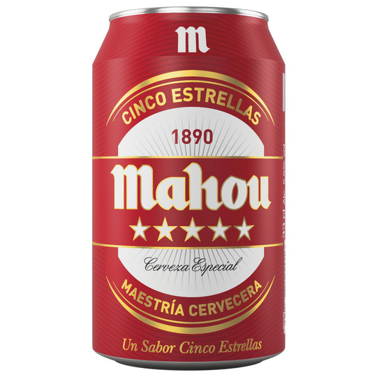 Пиво св.Mahou 5 estrellas 5,5% 0,33л з/б
