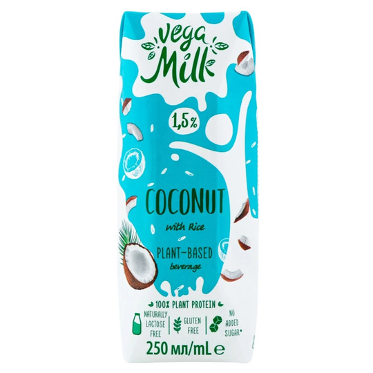 Напій рис-кокос. VegaMilk 1,5% у/п 250мл