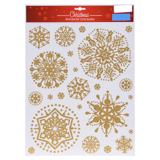 Наліпки д/вікон новоріч.золотий 30*42см
