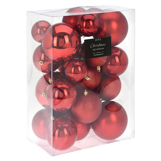 Кулі ялинкові червоні 26 штук