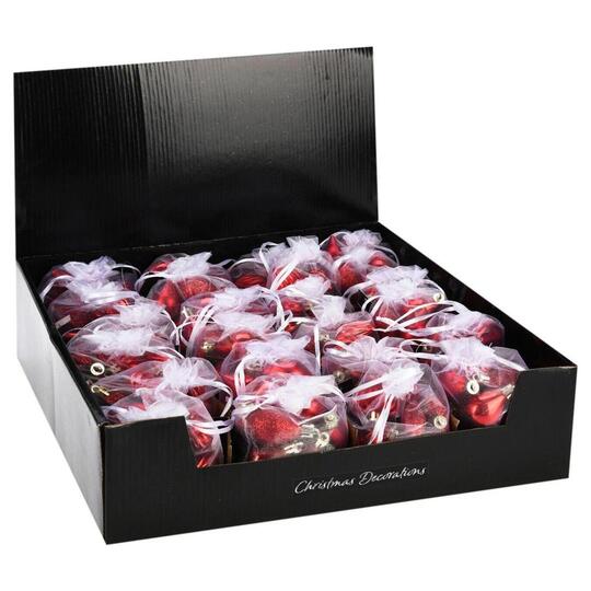 Прикраси ялинкові,червоний 12 штук