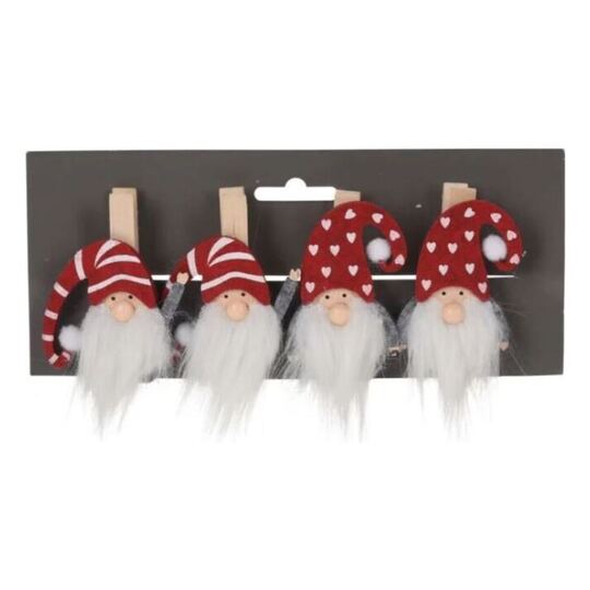 Прищіпки декоративні новорічні, 4 штуки