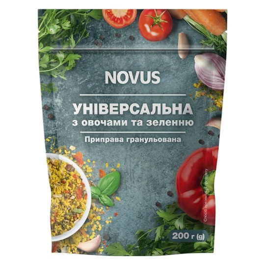 Приправа універсал. з овочами Novus 200г